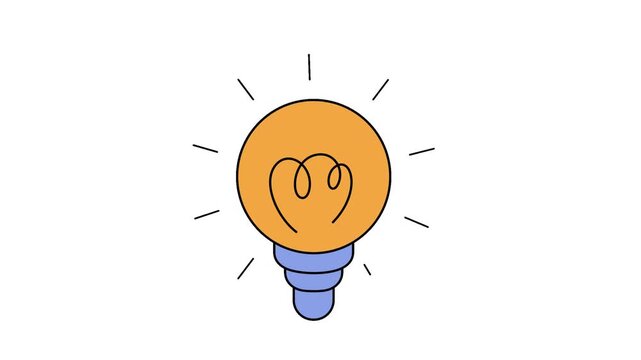 A bright graphic illustration of a glowing light bulb, a universal symbol for brilliant ideas and powerful illumination, representing innovation and creativity