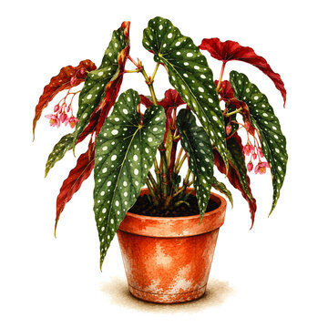 Begonia Maculata Polka Dot Begonia with Silver Spotted Green Leaves