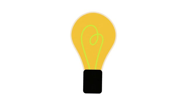 Vibrant yellow light bulb illustration, radiating potential and the bright flash of insight, perfectly embodying innovative concepts and creative solutions in a simplified design