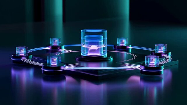 Digital Marketplace Platform Motion Background with Copy Space
