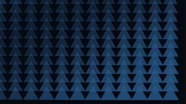 Repeating pattern of translucent blue triangles arranged in staggered rows creating a sense of depth and movement against a dark background
