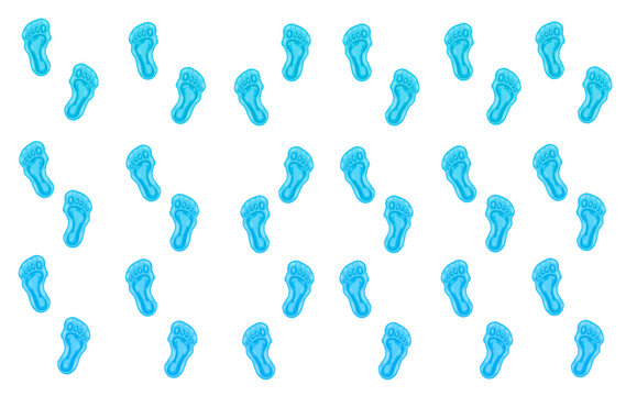 Seamless pattern of blue slime footprints for background design