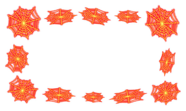 Burning spider web frame design with fiery flaming effect