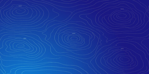 Abstract dark blue background with glowing topographic map lines and dotted contours contour lines digital pattern geographic map elevation technology background data visualization © MOHAMAD