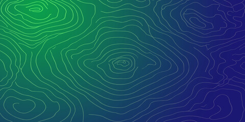 Abstract green and blue gradient background with topographic map lines contour lines dotted digital pattern geographic map elevation technology background data visualization © MOHAMAD