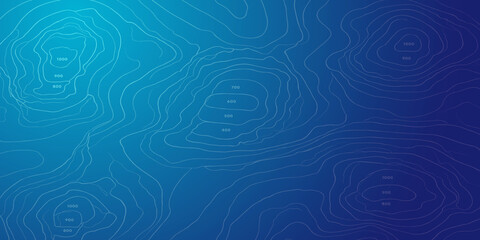 Abstract light blue and dark blue background with topographic contours topographic map contour lines dotted lines digital pattern geographic map elevation technology background geometry © MOHAMAD