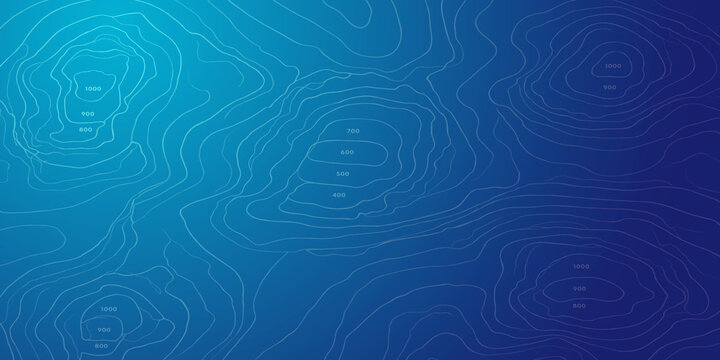 Abstract light blue and dark blue background with topographic contours topographic map contour lines dotted lines digital pattern geographic map elevation technology background geometry