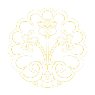 mucha nouveau flower lily gold