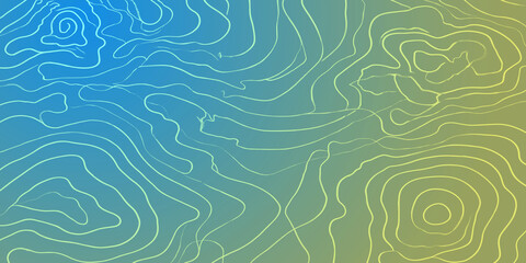 Topographic map contour lines pattern on blue and green gradient background with topographic background gradient geography elevation cartography navigation location exploration abstract © MOHAMAD