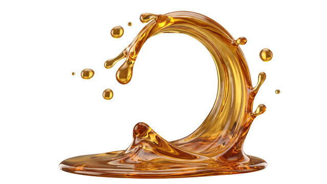 vibrant liquid oil splash PNG isolated on transparent background, dynamic fluid splash for food and beverage designs