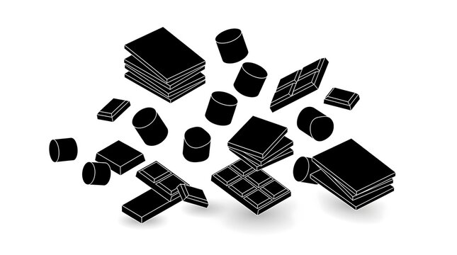 Smores vector illustration featuring chocolate marshmallows and crackers