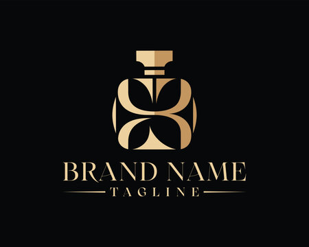 Luxury perfume bottle logo