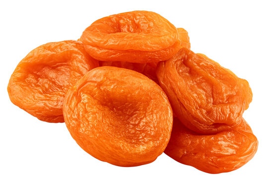 Dried apricot isolated, full depth of field
