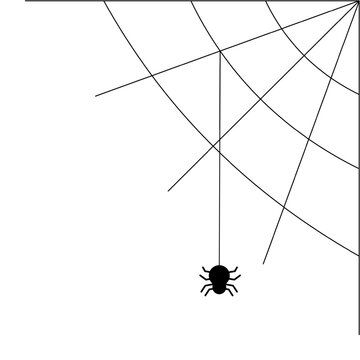 Spiderweb icon, black line; themes include Halloween, horror, scary, insects, and the eerie.