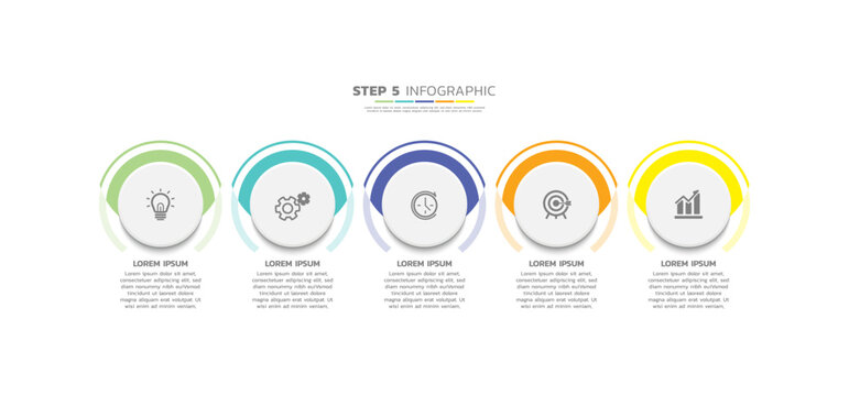 Presentation business abstract background infographic template colorful step 5