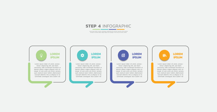 Presentation business abstract background infographic template colorful step 4