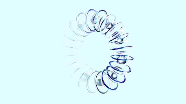 Abstract blue circle formation in a light blue background