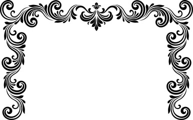 A filigree heraldic crest motif floral pattern border frame. Original design in a vintage style. © Christos Georghiou