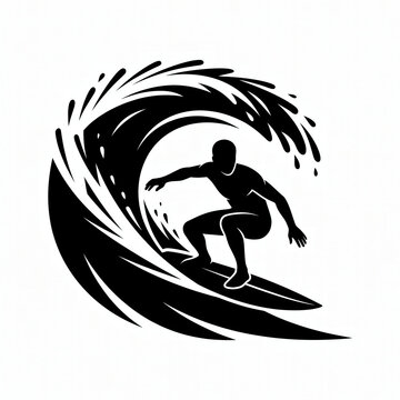 surfer silhouette vector