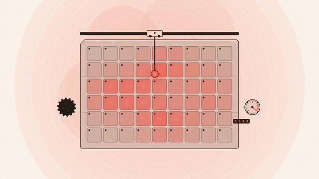 Abstract animated usability test heatmap drawn as coral and magenta lines and shapes on a bright, clean light background. Seamless looping 4K motion graphics video with free space for text, ideal for 