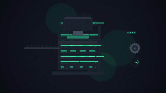 Abstract animated changelog plate stacking drawn as cyan and teal lines and shapes on a deep dark background. Seamless looping 4K motion graphics video with free space for text, ideal for business pre