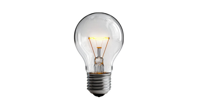 Light Bulb Isolated on White Background, a bright electric lamp symbolizing energy, Innovation, Creativity, Inspiration, Ideas, Technology, power, and solutions.