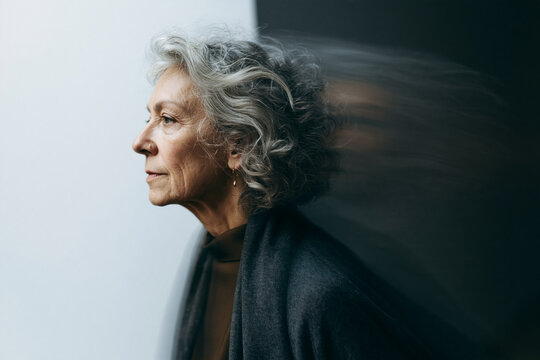 Senior Woman Facing Memory Loss and Fading Mental Health