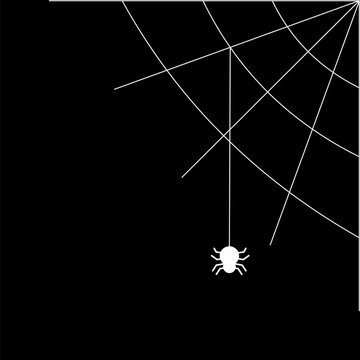 Spiderweb icon, white line; themes include Halloween, horror, scary, insects, and the eerie.