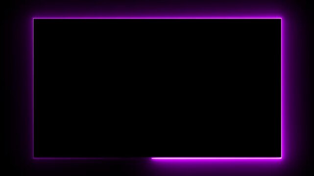 Animation of glowing neon rectangles abstract background. two tone neon color motion graphic on isolated black background. Seamless loop animated rectangle picture frame