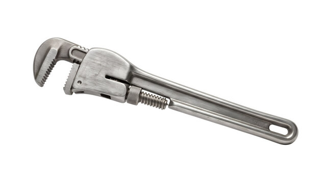 Heavy duty pipe wrench, professional steel plumbing tool, adjustable metal monkey wrench for industrial repair and construction