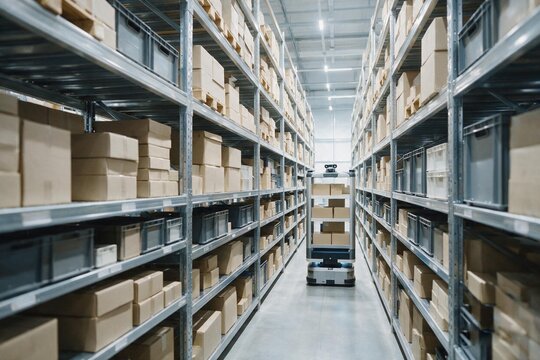 Autonomous Mobile Robot Delivering Boxes in Modern Warehouse