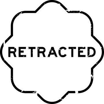 Grunge black retracted word square seal stamp on white background