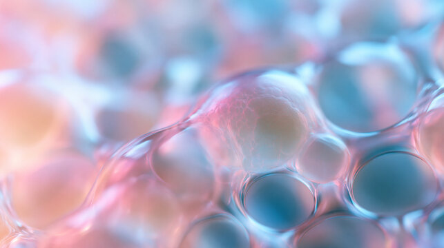 Abstract Macro Soap Bubble Texture in Pastel Colors