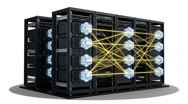 Secure server racks with encrypted cybersecurity network