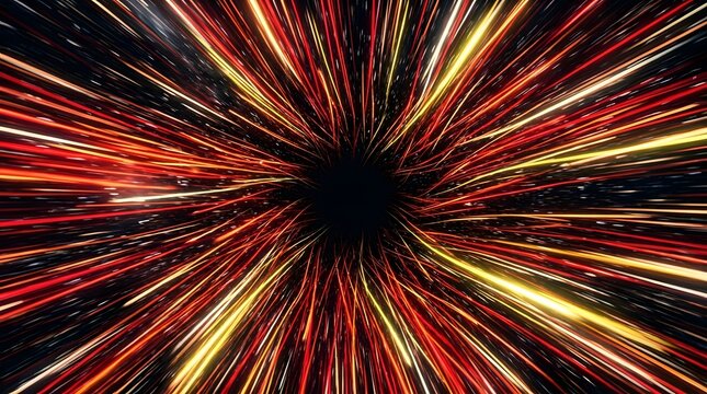 Abstract light speed tunnel with vibrant streaks of color