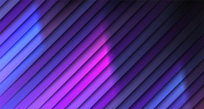 Minimalist gradient pattern of luminous stripes. Future geometric patterns, composition of smooth, colorful lines. Vector illustration