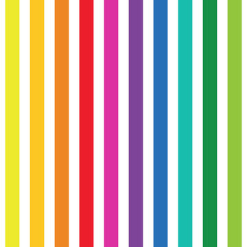Vector colorful abstract striped seamless pattern. Bright geometric vertical lines background with repeat rainbow parallel band texture for trendy wrapping paper print, fashion textile and decor.