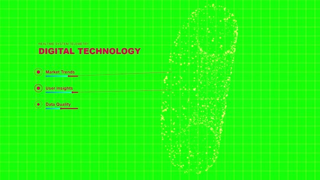 Futuristic digital technology abstract background with glowing data points and grid lines