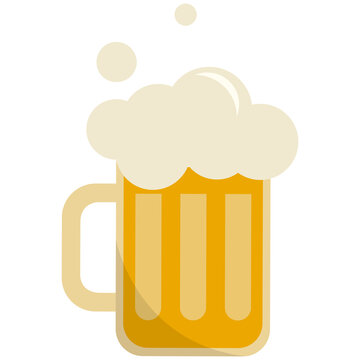 Draft beer mug glass foam Oktoberfest new year party thanksgiving vector illustration