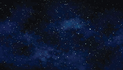 Fototapeta premium Dark blue starry night sky space background vector