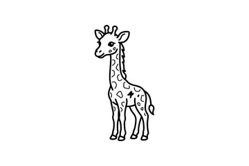 Fototapeta premium Baby Giraffe Minimalist Vector Illustration
