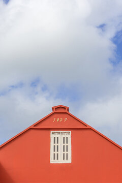 Oranjestad Aruba historic red Dutch colonial gable 1877