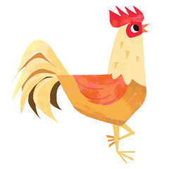 Illustration of the rooster from the Vietnamese zodiac with a transparent background. © Phuoc Nguyen