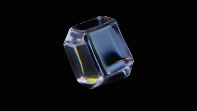 Glass cubes rotating slowly with subtle reflections against a dark background for abstract technology concepts