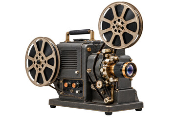Fototapeta premium Vintage projector, photorealistic, isolated on transparent background