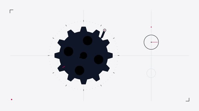 Animated Industrial Gear Rotating With Precision Timing Markers