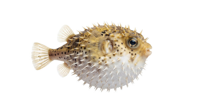 puffer fish isolated on transparent background, PNG