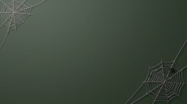 Abstract dark olive green background with subtle light texture and intricate metallic geometric patterns in the corners