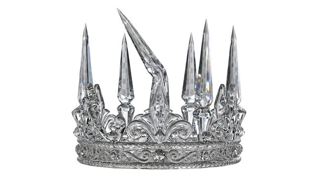 Detailed ornate crystal tiara crown with sharp spires gem crown jewel crown queen crown king crown royal crown ice crown fantasy crown