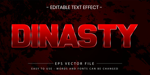 Dinasty red metallic 3d editable text effect vector template © Rohib